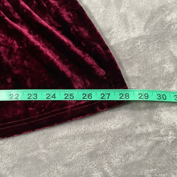 Natural Life Pant XL Red Crushed Velvet Palazzo Wide Leg Pull On Stretch Festive - Picture 10 of 11